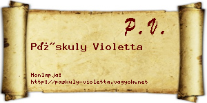 Páskuly Violetta névjegykártya